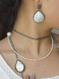 Aquamarine Dainty Beaded Necklace
