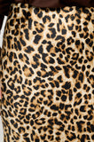 Leopard Print Silky Satin Maxi Skirt with Slit