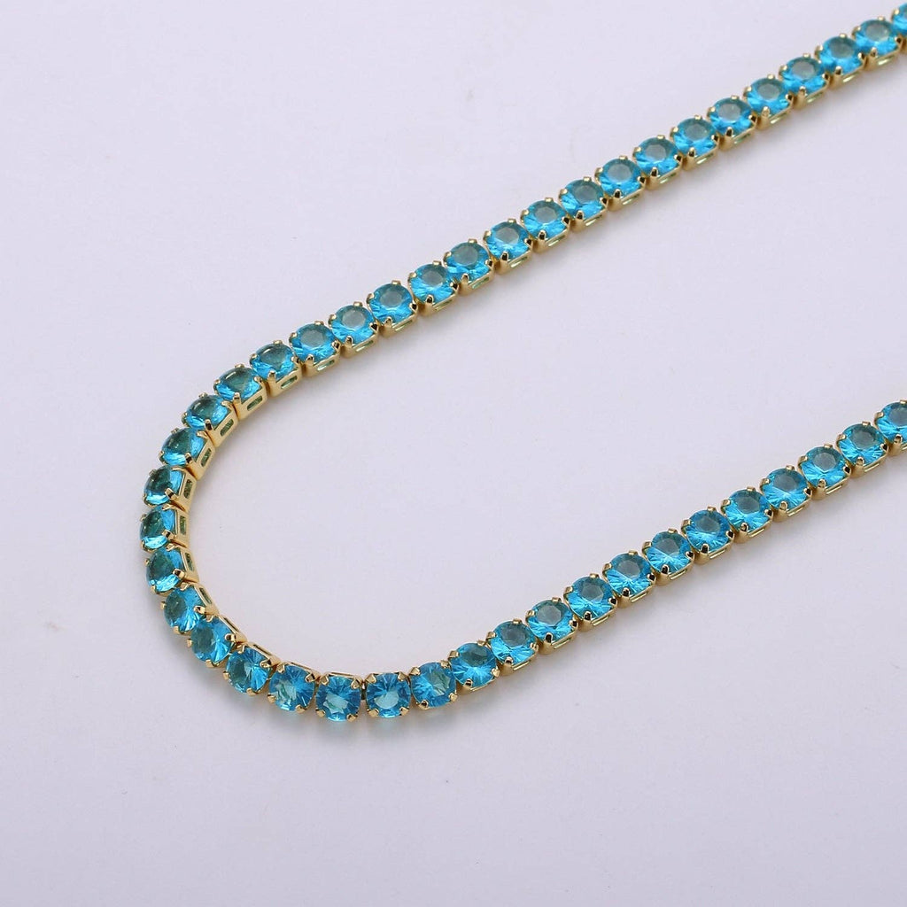 Blue CZ Tennis Choker Necklace *available in Pink