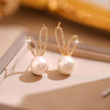 Bunny Ears Pearl Earrings