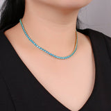 Blue CZ Tennis Choker Necklace *available in Pink