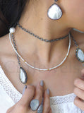 Aquamarine Dainty Beaded Necklace