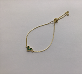 Heart Slider Bracelet - Green