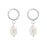 18K Gold PVD Freshwater Pearl Huggie Earrings