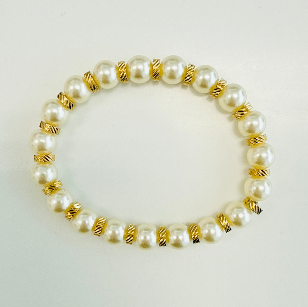 Pearl Gold Stretch Bracelet