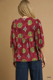 Umgee Wine Boho Blouse CW