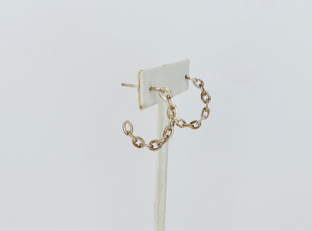 Link Hoop Silver Earrings