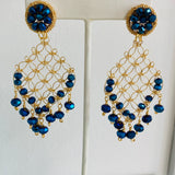 Bella M Chandelier Earring Blue and Gold