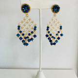 Bella M Chandelier Earring Blue and Gold