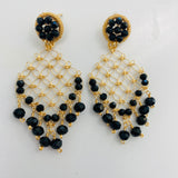 Bella M Chandelier Earring Black and Gold