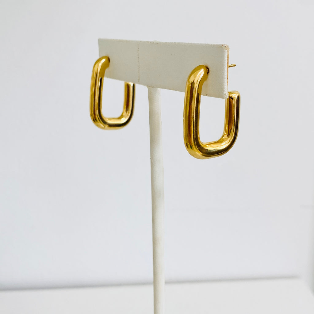 Vani Gold Rectangle Earrings