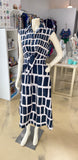 Entro Navy Graphic Tie Front Dress CW