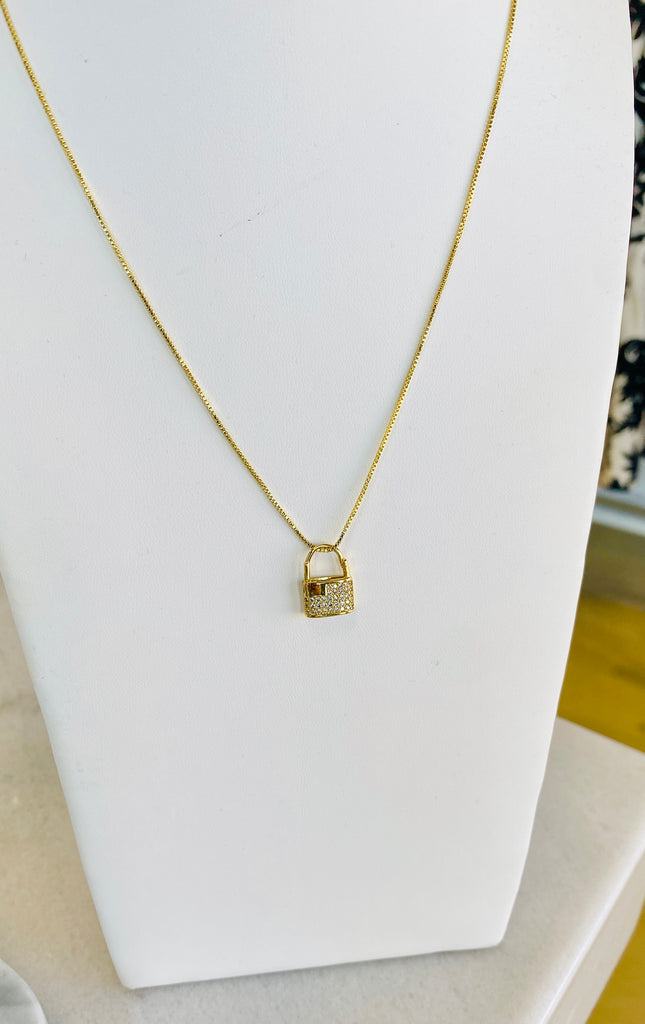Gold Lock Necklace