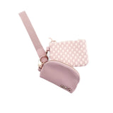 Woven Wristlet Dual Pouch CW *green, pink, blue, black