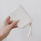 Woven Wallet CW *black, white, tan, checkered