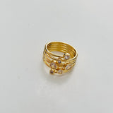 Gold and Crystal Wrap Ring