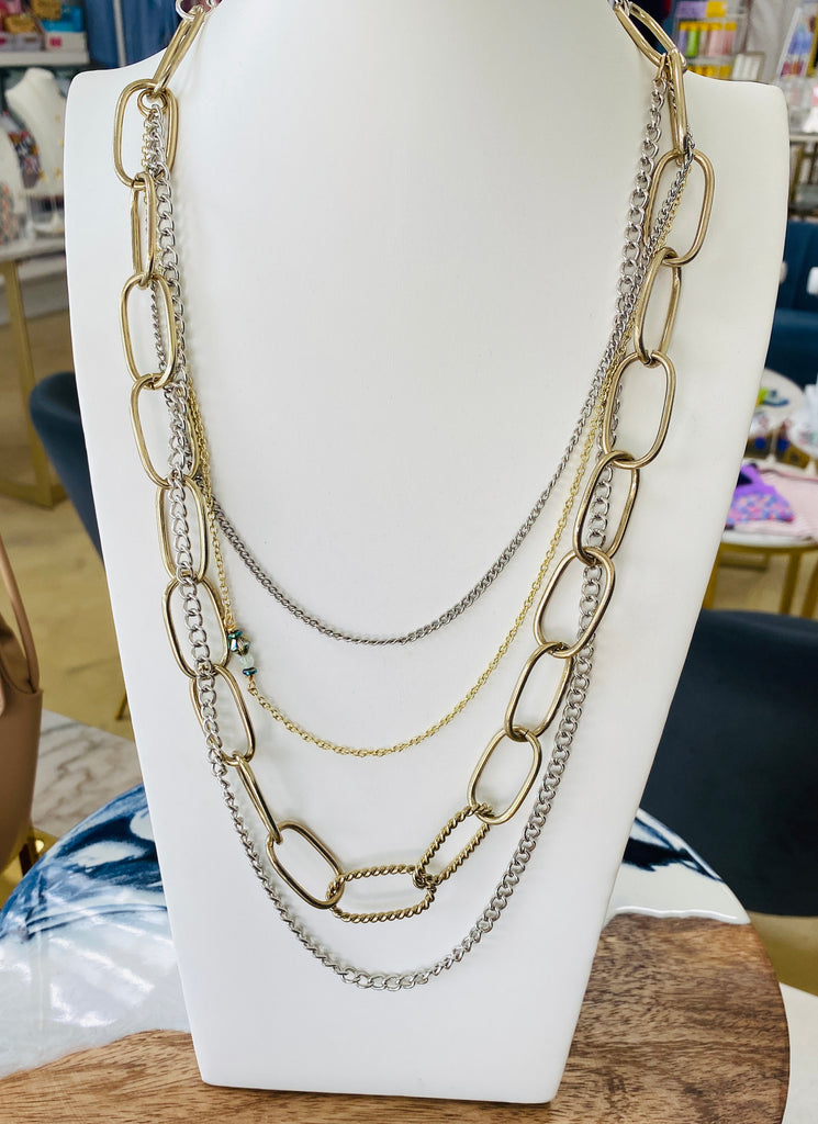 Multi Layer Mixed Metal Necklace
