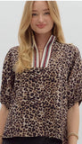 Entro Leopard Top Wine Racer Stripe CW