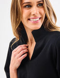 Mary Square Black V Neck Blouse CW