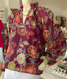 THML Burgundy Floral Blouse CW