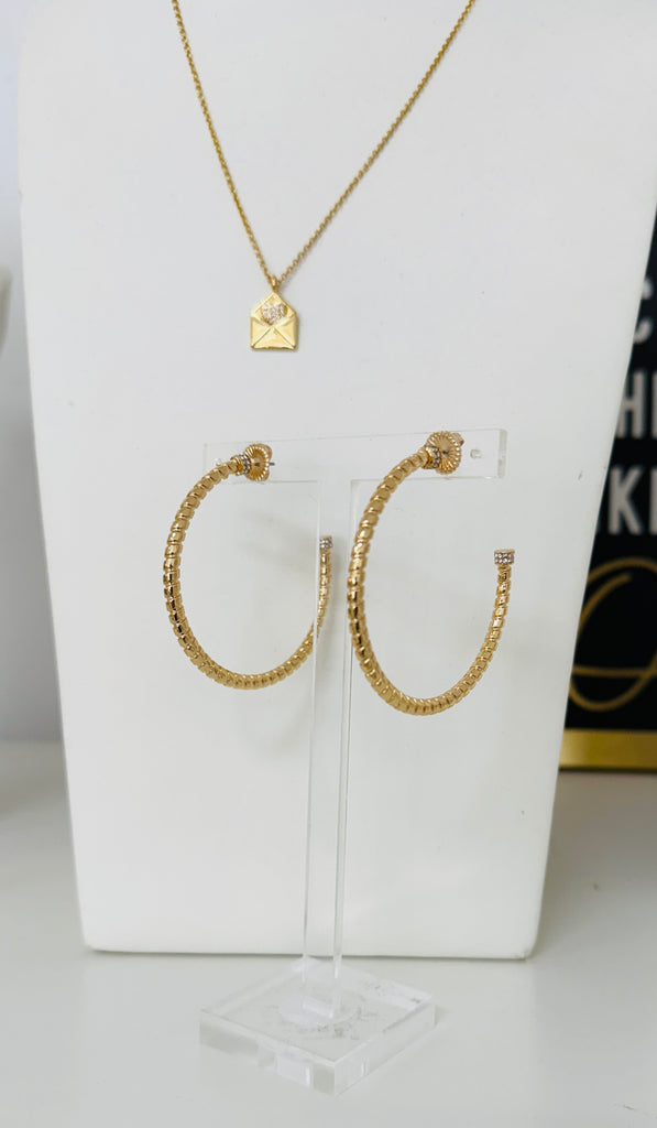 Gold Twisted Hoop Earrings