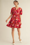 Jodifl Red Floral Dress CW