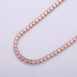 Blue CZ Tennis Choker Necklace *available in Pink