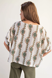 Eesome Olive Print Top CW