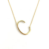 Gold Large Sideways Initial Necklace