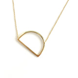 Gold Large Sideways Initial Necklace