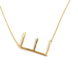 Gold Large Sideways Initial Necklace