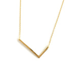 Gold Large Sideways Initial Necklace