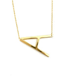 Gold Large Sideways Initial Necklace