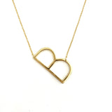 Gold Large Sideways Initial Necklace