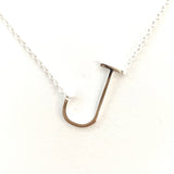 Silver Small Sideways Initial Necklace