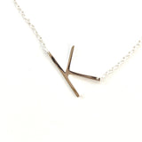 Silver Small Sideways Initial Necklace
