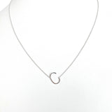 Silver Small Sideways Initial Necklace
