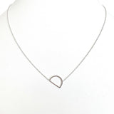 Silver Small Sideways Initial Necklace