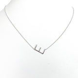 Silver Small Sideways Initial Necklace