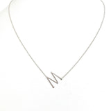Silver Small Sideways Initial Necklace