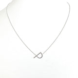 Silver Small Sideways Initial Necklace