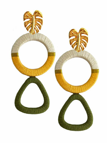 Olive Geometric Earrings - Estilo Concept Store