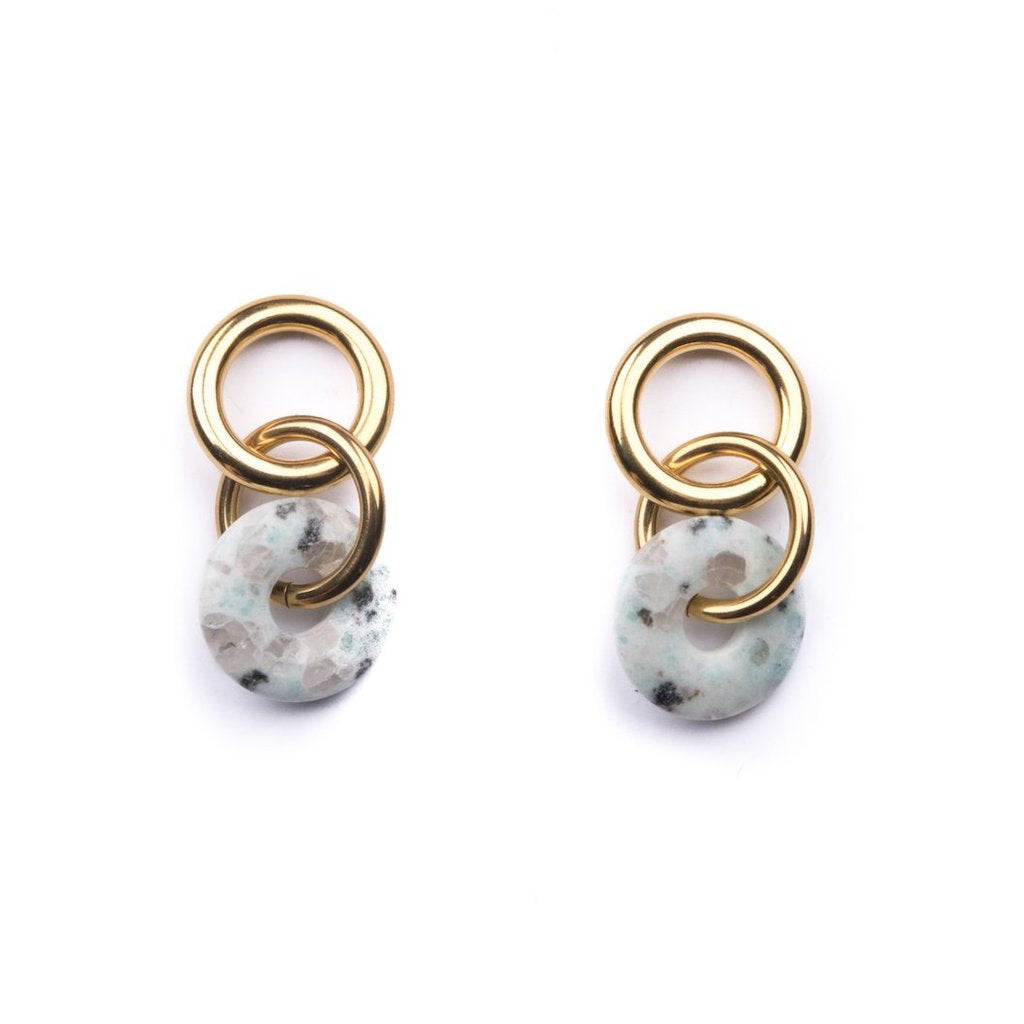 Linked Loop Kiwi Jasper Earrings - Estilo Concept Store