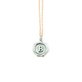 Small Silver Seal Necklace *click for more letters - Estilo Concept Store