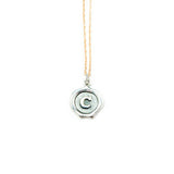 Small Silver Seal Necklace *click for more letters - Estilo Concept Store