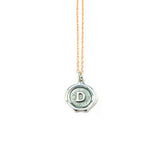 Small Silver Seal Necklace *click for more letters - Estilo Concept Store