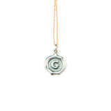 Small Silver Seal Necklace *click for more letters - Estilo Concept Store