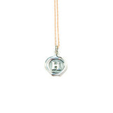 Small Silver Seal Necklace *click for more letters - Estilo Concept Store