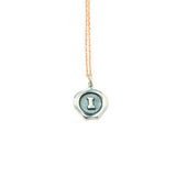 Small Silver Seal Necklace *click for more letters - Estilo Concept Store