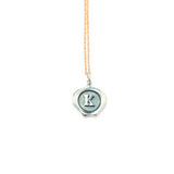 Small Silver Seal Necklace *click for more letters - Estilo Concept Store